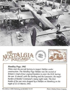 Postal Handley Page Halifax Bomber Aircraft Factory 1942 Segunda Guerra Mundial - Nostalgia - Imagen 1 de 3