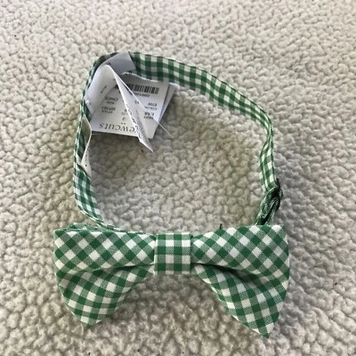 Pajarita Crewcuts verde a cuadros de guinga algodón talla única niños más pequeños nueva Foto 1 de 4
