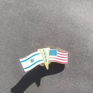 CUFI Israele USA Bandiere Cappello Bavero Giacca Spilla - Foto 1 di 2