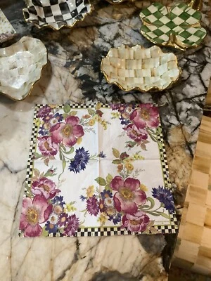 MacKenzie-Childs WHITE FLOWER MARKET Cóctel 1 Servilleta para Decoupage. Foto 1 de 4