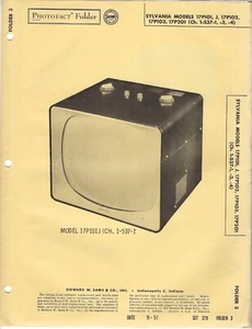 1957 SYLVANIA 17P101 TELEVISION Tv Photofact MANUAL 17P102 17P103 17P201 1-537-1 - Picture 1 of 2