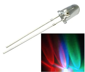10 St. RGB LED 5mm blinkend DISCOFLASHER + Widerstände - Bild 1 von 1