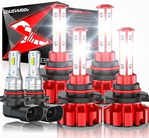 For Cadillac SRX 2004-2009 6x 6000k LED Headlight High/Low+Fog Light Bulbs Combo - Picture 1 of 16