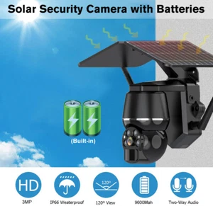 Solarpanel Outdoor HD FUNK WLAN WIFI IP NETZWERK CAMERA AUßEN ÜBERWACHUNGSKAMERA - Bild 1 von 23