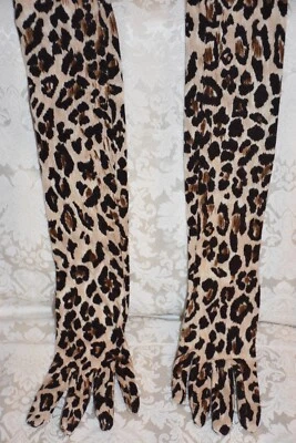 Guantes Dolce and Gabbana Estampado Leopardo 100% Cachemira Hasta el Codo Nuevos con Etiquetas Talla L Foto 1 de 4