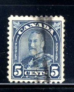 1930-31 Canada 5c Dull Blue Stamp Scott #170 A59 Canc/VLH - Picture 1 of 1