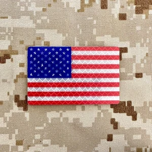 US American Flag Patch v2 USA Reflective Military Morale Tactical - Hook & Loop - Bild 1 von 2