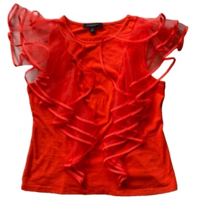 Marc by Marc Jacobs Orange Ruffle Top Sz S - Picture 1 of 5