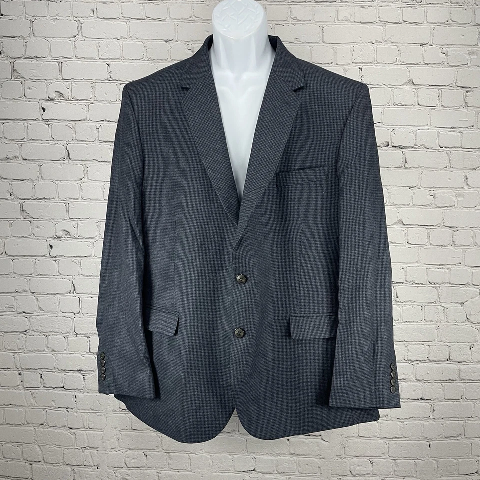 Черная синяя спортивная куртка-блейзер Marks & Spencer легкий уход размер 48 - Изображение 1 из 4