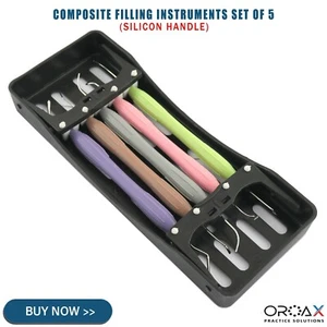 Instrumentos de relleno compuestos dentales LM Arte mango de silicona + casete juego de 5 piezas - Imagen 1 de 3