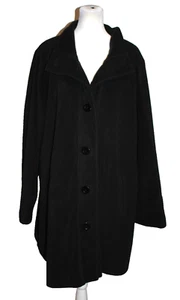 WOMAN WITHIN Double Breasted Fleece Coat Large 18/20 Button Front Mid-Length - Picture 1 of 2