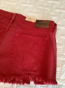 Mini Pantalones Cortos Ralph Lauren Denim & Supply Para Mujer Niña Rojo 31 Envejecidos Nuevos con Etiquetas - Imagen 1 de 10