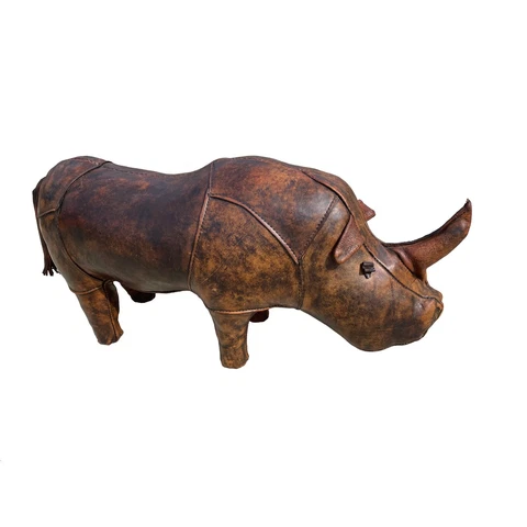 Abercrombie Fitch Leather Rhino Footstool Ottoman by Dimitri Omersa Cover