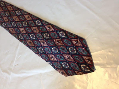 Red Blue Green SILK Tie Necktie ALEXANDER JULIAN (10934) - Image 1 of 2