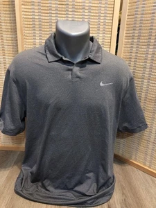 Tiger Woods Nike Golf SS Herren Poloshirt Dri-Fit gestreift grau Medium M (H815) - Bild 1 von 10