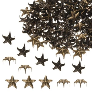 150PCS 12mm Metal Star Studs Claw Small 5-Claw Bronze Nailheads Rivets Cap - Picture 1 of 6
