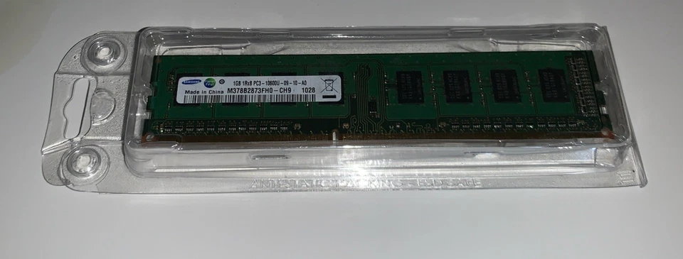 Samsung 1GB Memory Ram 1Rx8 PC3-10600U-09-10-A0 M378B2873FH0-CH9 - Image 1 of 3