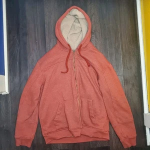 Ruff Hewn Hoodie Men's XL Burnt Sienna Sherpa Lined Full Zip - Picture 1 of 9