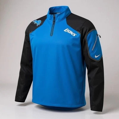 Nike Men's Detroit Lions Alpha Fly Rush Quarter-Zip Jacket Size XL Lightweight - Image 1 of 4