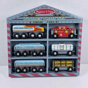 Juego de tren de madera Melissa & Doug 8 piezas NUEVO - Sellado de fábrica - Imagen 1 de 10