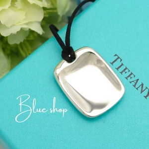 Tiffany & Co. Peretti Shovel Silk Cord Necklace Pendant 16.8" Silver 925 - Picture 1 of 11