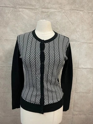 Merona Women's Black Button Front Cardigan Long Sleeve Size M - Image 1 of 4