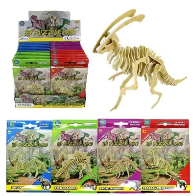 Dinosaur Skeleton Kids Jigsaw Puzzle 3D - Approx 20cm Dino Figure Jigsaw Puzzle - Image 1 of 4