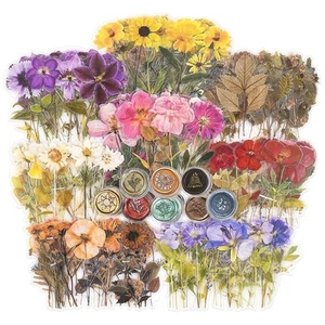 Pressed Flower Theme Stickers Set (320 Pieces) Dried Flowers Resin Stickers1544 - Picture 1 of 9