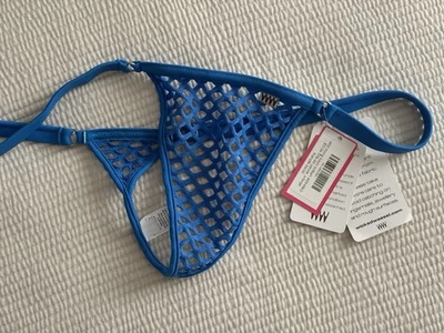 Tanga de bikini Wicked Weasel 469 parte inferior triángulo trasero malla azul XL NUEVO CON ETIQUETAS Foto 1 de 4