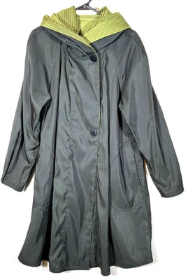Impermeable reversible para mujer Mycra PAC Now verde y negro talla 2 O-P Foto 1 de 4