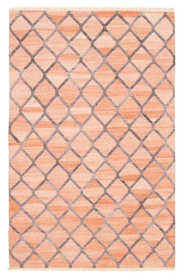 Vintage Geometric Hand Woven Carpet 5'1" x 8'1" Traditional Wool Kilim Area Rug - Image 1 of 4