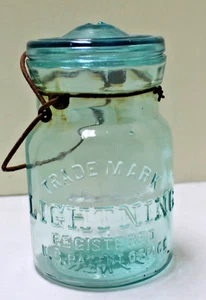 Obstglas Putnam Lightning grün/blau Pint eingetragenes Patentamt Nr. 4 - Bild 1 von 7