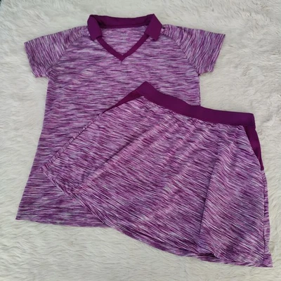 DSG Golf Shirt Skort Size 14 16 Purple Pink Gray Golf Shirt Skirt / Skort - Image 1 of 3