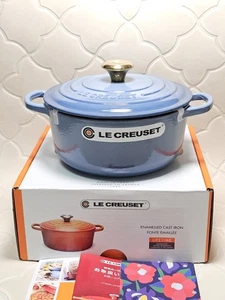Le Creuset Signature Cocotte 20 cm 2,75 Quart Chambray Goldknopf Gusseisen Duch Ofen - Bild 1 von 16