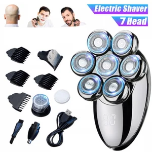 7D 5-in-1 Shaver Cordless Hair Trimmer Bald Head Razor Electric For Men Wet Dry - Picture 1 of 12