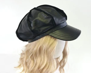 New 100% Genuine Lambskin Leather Baggy Newsboy Cap / Hat - Picture 1 of 11