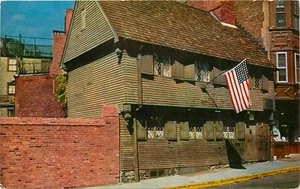 Postal de Paul Revere House Boston Massachusetts MA pm 1961 - Imagen 1 de 2