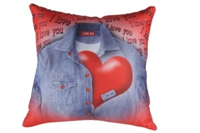 MEDIABLUE Kissen mit Motiv 33x33cm Herz Dekokissen