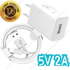 USB Wall Charger Block Fast Charging Cable For iPhone 6 7 8 XR 14 11 12 13 iPad - Picture 1 of 18