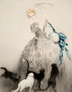 Louis Icart Plate Of Milk Canvas Print 16 x 20 - Picture 1 of 3