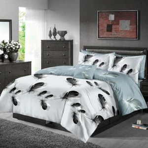 Single/KS/Double/Queen/King/SK Cotton Quilt/Duvet/Doona Cover Set-Twin Feathers - Picture 1 of 2