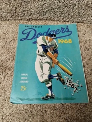 Dodgers vs Pirates 1968 Scorecard Singer Win - Clemente 3 Hits - Image 1 of 4