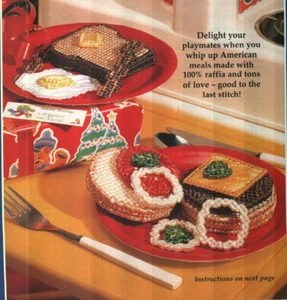 FUN FOOD HAMBURGER & EGGS & TOAST TOYS PLASTIC CANVAS PATTERN INSTRUCTIONS - Picture 1 of 1