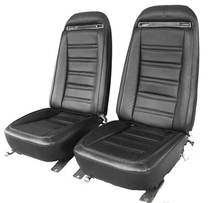 Corvette C3 Leather Seat Covers Neutral Leather/Vinyl Original 1974 - Picture 1 of 4