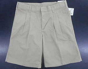 Jungen A+ khaki entspannt plissiert Uniform Shorts Husky Größen 25 - 38 - Bild 1 von 3