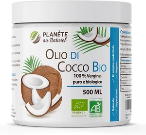 Olio Di Cocco Bio 500 Ml - Planète Au Naturel - Crudo E Spremuto a Freddo - Puro - Foto 1 di 9