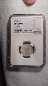 Moneda 5C ESCUDO NÍQUEL NGC 1868 SIN CIRCULAR ¡CÓMPRALA AHORA! - Imagen 1 de 4
