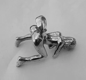 STERLING SILVER PENDANT WITN BEAUTIFUL EROTIC NAKED GIRL - Bild 1 von 6