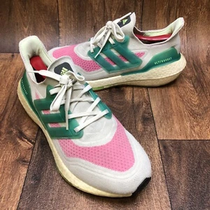 ADIDAS ULTRABOOST 21 Women's Running Shoes Teal Mint Rose White Size 8.5 S23845 - Picture 1 of 12