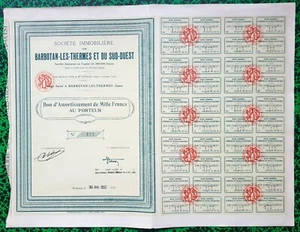Dept 32 - Barbotan les Thermes - rare real estate sector of 30/04/1933 - Picture 1 of 2